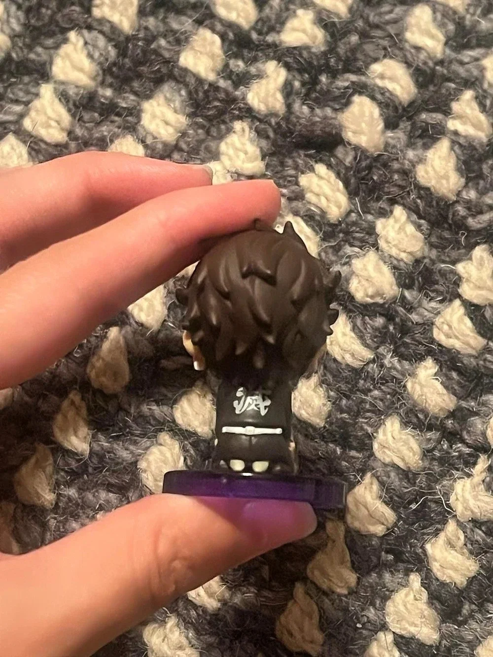 Chibi Action Figure with Purple Base Tanjiro